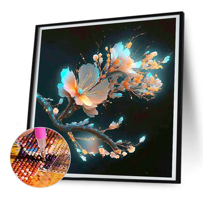 Fluorescent Crystal Flower Flower - Full Round Drill Diamond Painting 30*30CM
