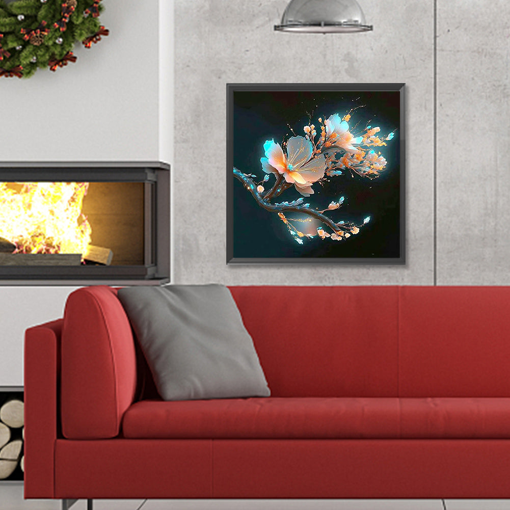 Fluorescent Crystal Flower Flower - Full Round Drill Diamond Painting 30*30CM