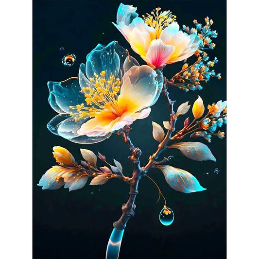 Fluorescent Crystal Flower Flower - Full Round Drill Diamond Painting 30*40CM