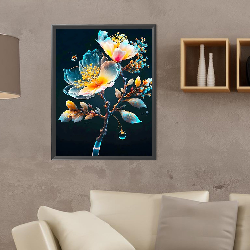 Fluorescent Crystal Flower Flower - Full Round Drill Diamond Painting 30*40CM