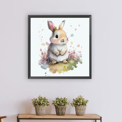 Rabbit And Flower - Full Round Drill Diamond Painting 30*30CM