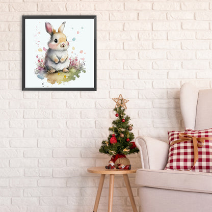 Rabbit And Flower - Full Round Drill Diamond Painting 30*30CM