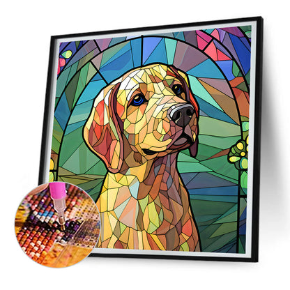 Puppy Glass Painting - Full Round Drill Diamond Painting 30*30CM