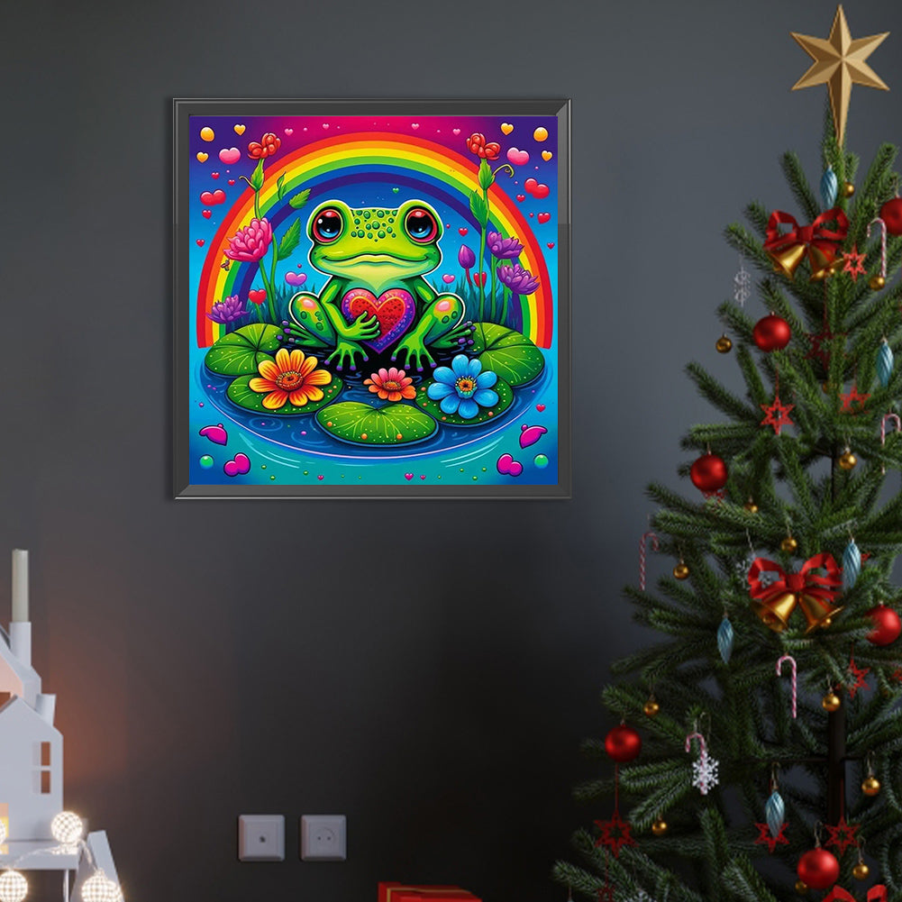 Frog Under Rainbow Bridge - Full AB Dril Round Diamond Painting 40*40CM