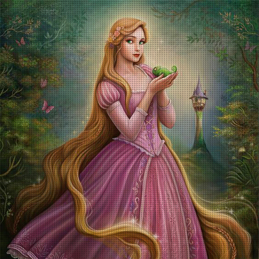 Stitch Long Hair Rapunzel - 11CT Stamped Cross Stitch 40*40CM