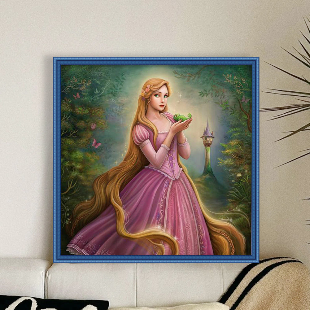 Stitch Long Hair Rapunzel - 11CT Stamped Cross Stitch 40*40CM