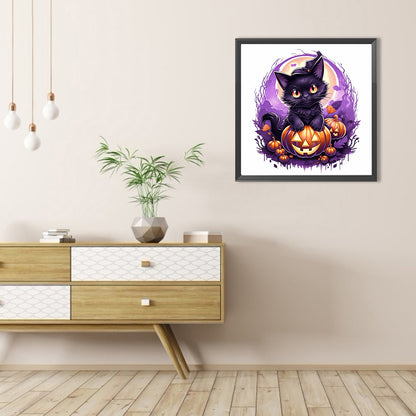 Wizard Little Black Cat - Full AB Dril Round Diamond Painting 40*40CM