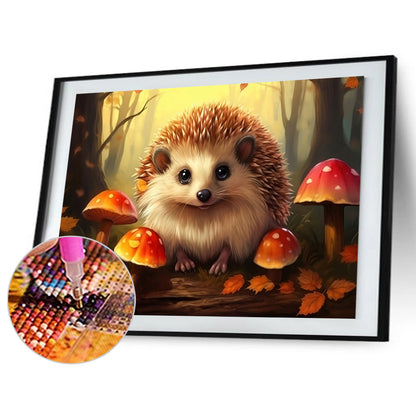 Maple Leaf Hedgehog - Full Round Drill Diamond Painting 40*30CM