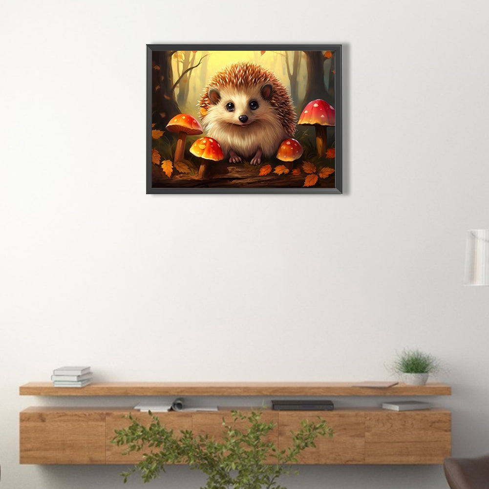 Maple Leaf Hedgehog - Full Round Drill Diamond Painting 40*30CM