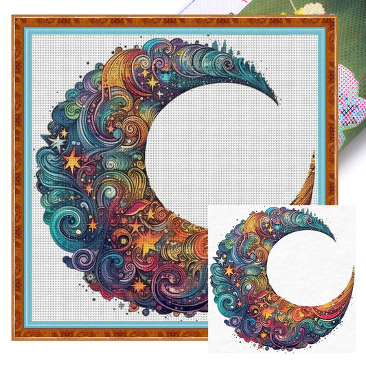 Crescent Moon - 11CT Stamped Cross Stitch 50*50CM