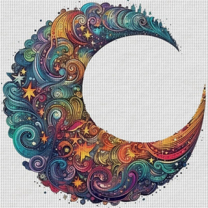 Crescent Moon - 11CT Stamped Cross Stitch 50*50CM