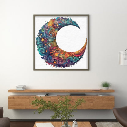 Crescent Moon - 11CT Stamped Cross Stitch 50*50CM