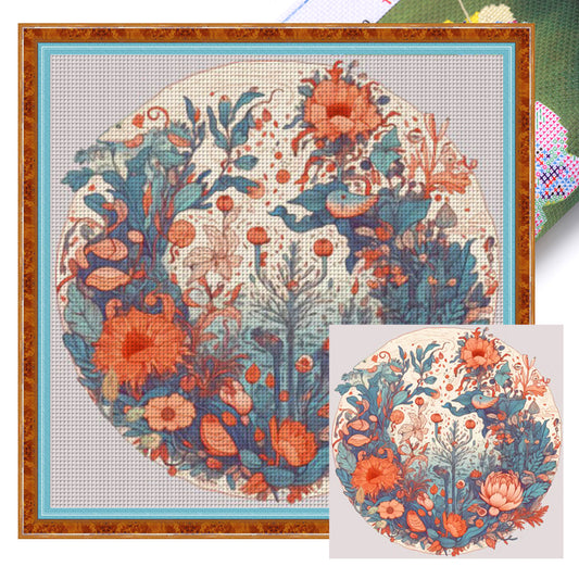 Flowers - 11CT Stamped Cross Stitch 50*50CM