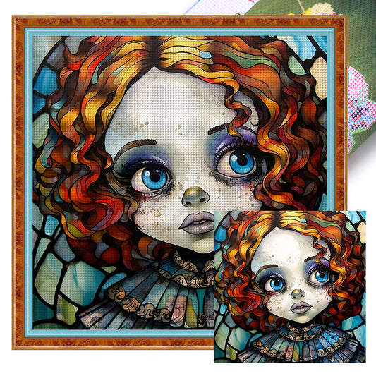 Big Eyed Doll - 11CT Stamped Cross Stitch 40*40CM