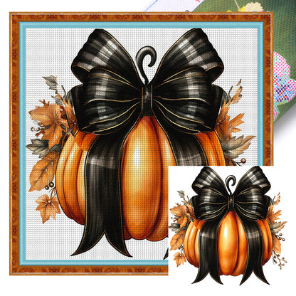 Pumpkin Bow - 11CT Stamped Cross Stitch 50*50CM