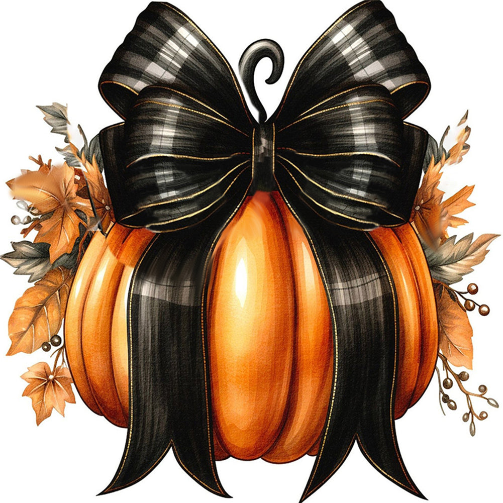 Pumpkin Bow - 11CT Stamped Cross Stitch 50*50CM