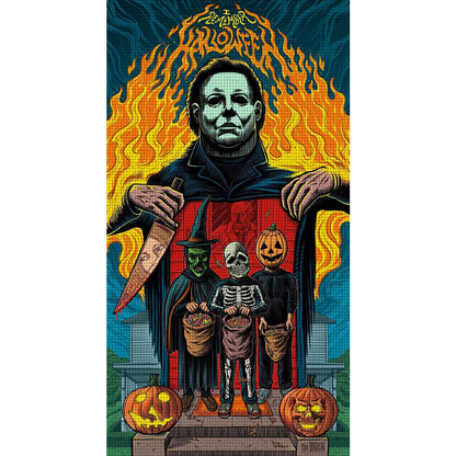 Horror Halloween - 11CT Stamped Cross Stitch 40*75CM