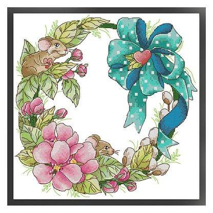 Spring Garland - 14CT Stamped Cross Stitch 32*30CM£¨Joy Sunday£©