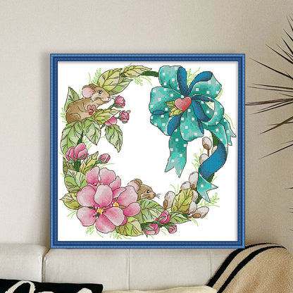 Spring Garland - 14CT Stamped Cross Stitch 32*30CM£¨Joy Sunday£©