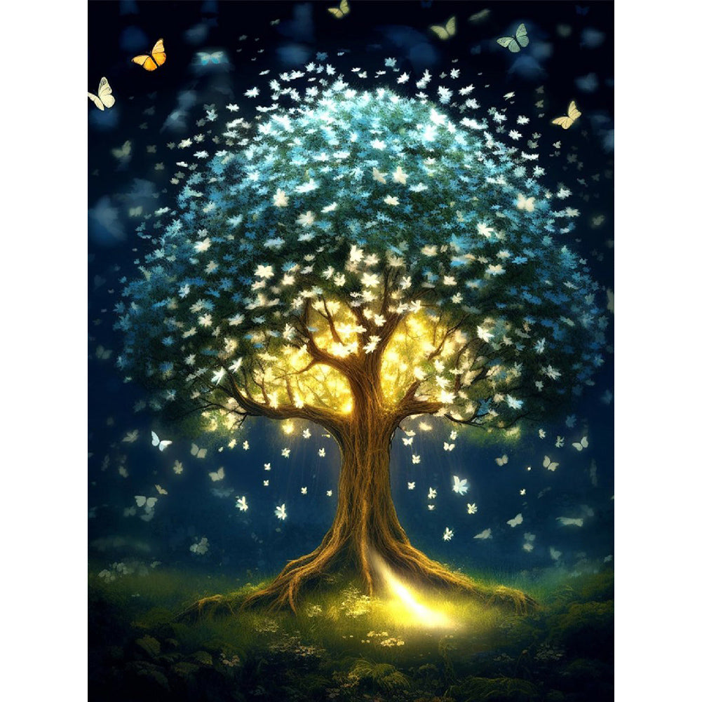 Glowing Tree - Full Round Drill Diamond Painting 30*40CM