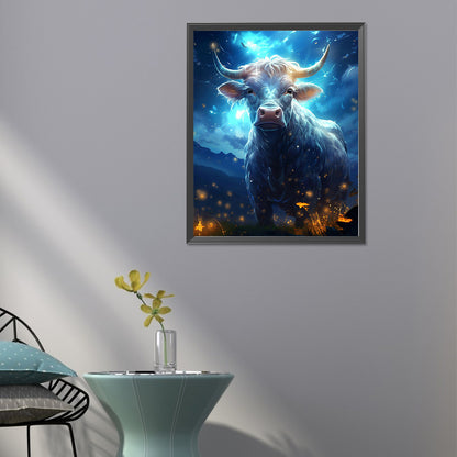 Glowing Cow - Full Round Drill Diamond Painting 30*40CM