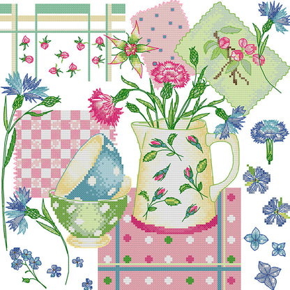 Flower Kitchenette - 14CT Stamped Cross Stitch 34*34CM£¨Joy Sunday£©