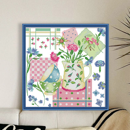 Flower Kitchenette - 14CT Stamped Cross Stitch 34*34CM£¨Joy Sunday£©