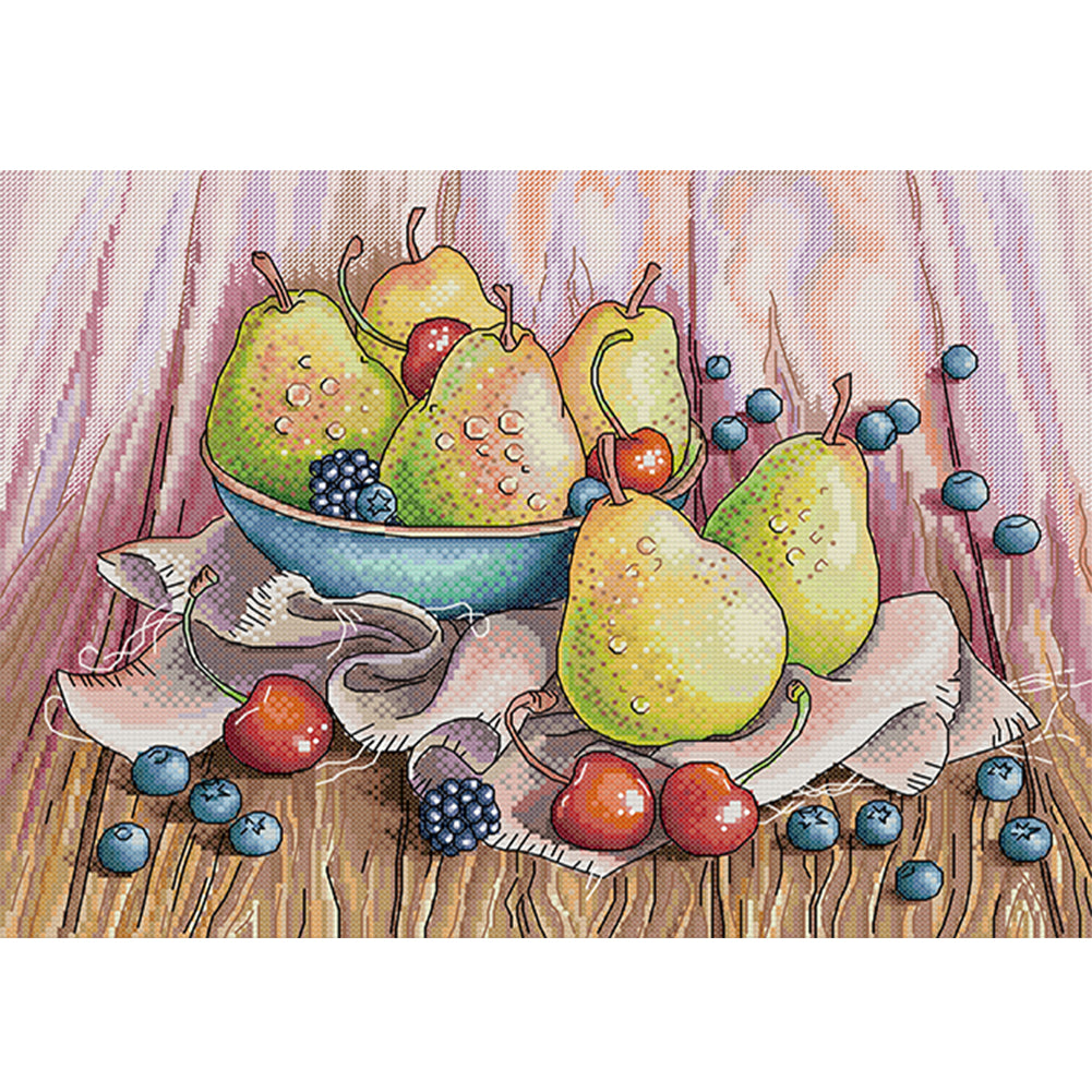 Pear Compote - 14CT Stamped Cross Stitch 42*33CM£¨Joy Sunday£©