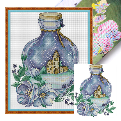 Magic Night Bottle - 14CT Stamped Cross Stitch 22*28CM£¨Joy Sunday£©