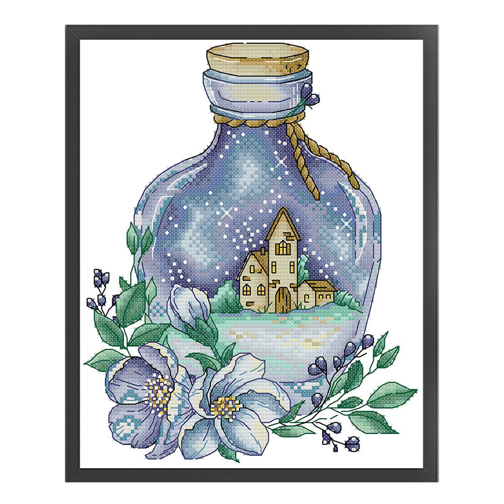 Magic Night Bottle - 14CT Stamped Cross Stitch 22*28CM£¨Joy Sunday£©