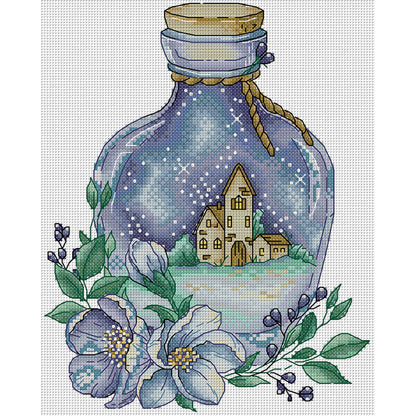 Magic Night Bottle - 14CT Stamped Cross Stitch 22*28CM£¨Joy Sunday£©