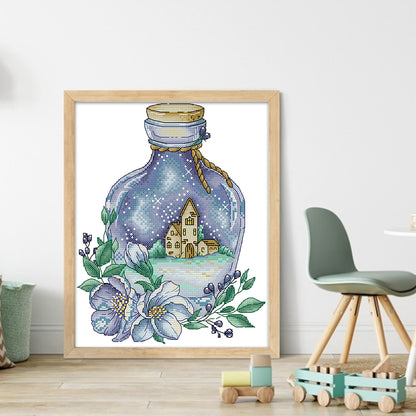 Magic Night Bottle - 14CT Stamped Cross Stitch 22*28CM£¨Joy Sunday£©