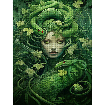 Snake Girl - 11CT Stamped Cross Stitch 50*65CM