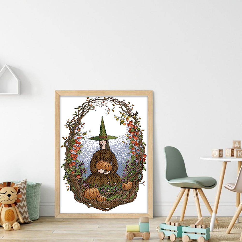 Magical World Autumn - 14CT Stamped Cross Stitch 31*42CM(Joy Sunday)