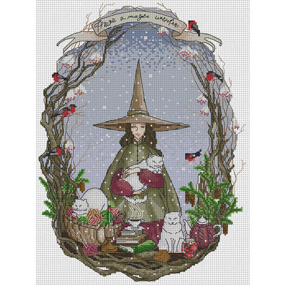 Magical World Winter - 14CT Stamped Cross Stitch 31*41CM(Joy Sunday)