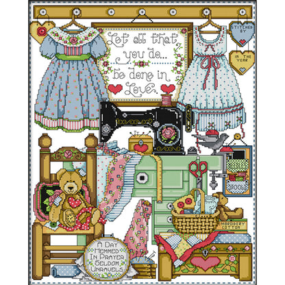 Tailor Shop - 14CT Stamped Cross Stitch 40*50CM(Joy Sunday)