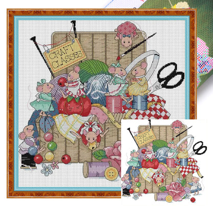 Happy Tailor - 14CT Stamped Cross Stitch 41*41CM(Joy Sunday)