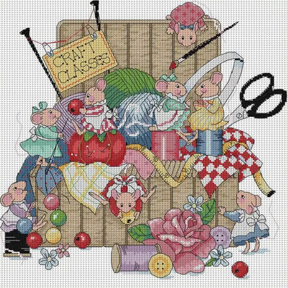 Happy Tailor - 14CT Stamped Cross Stitch 41*41CM(Joy Sunday)