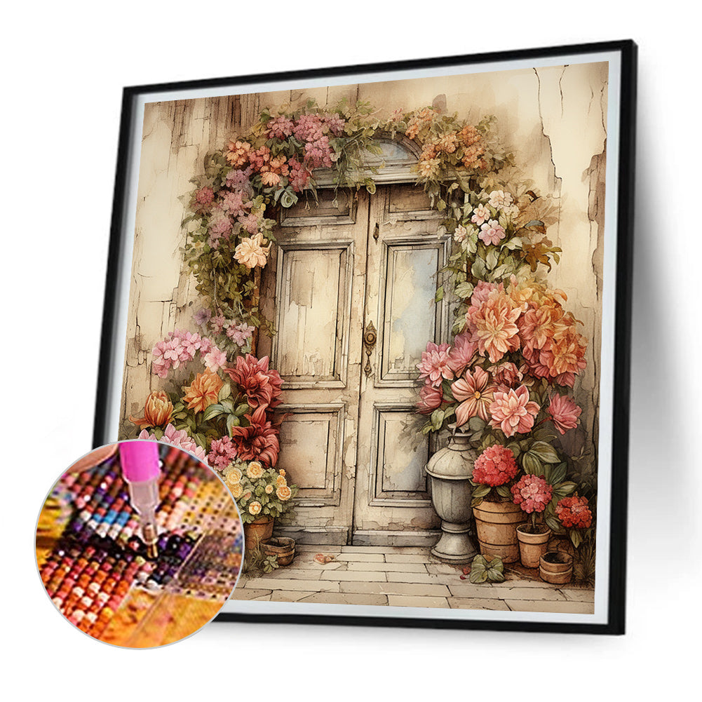 Nostalgic Garden Entrance - Full Round Drill Diamond Painting 30*30CM