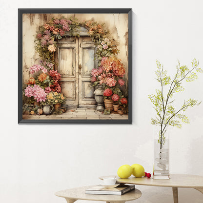 Nostalgic Garden Entrance - Full Round Drill Diamond Painting 30*30CM