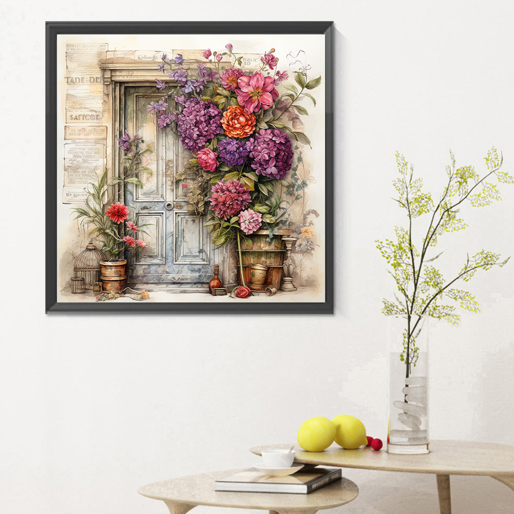 Nostalgic Garden Entrance - Full Round Drill Diamond Painting 30*30CM