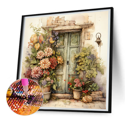 Nostalgic Garden Entrance - Full Round Drill Diamond Painting 30*30CM