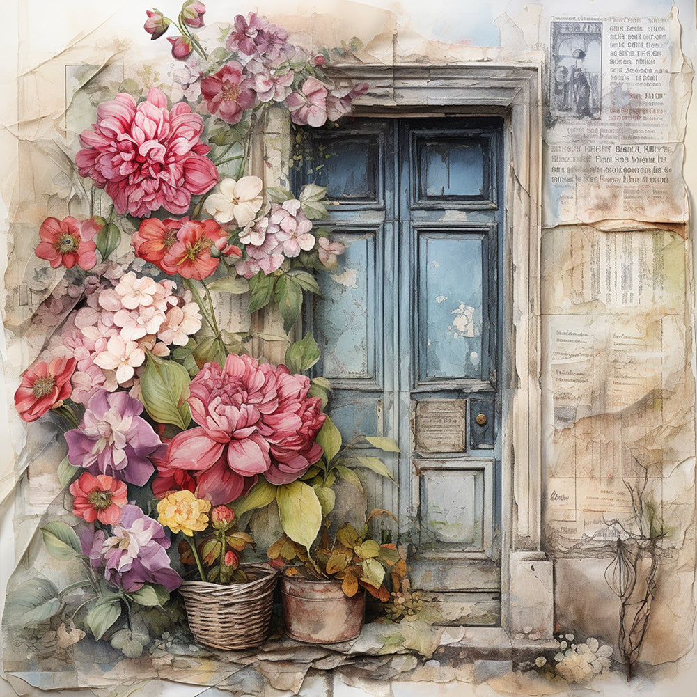 Nostalgic Garden Entrance - Full Round Drill Diamond Painting 30*30CM