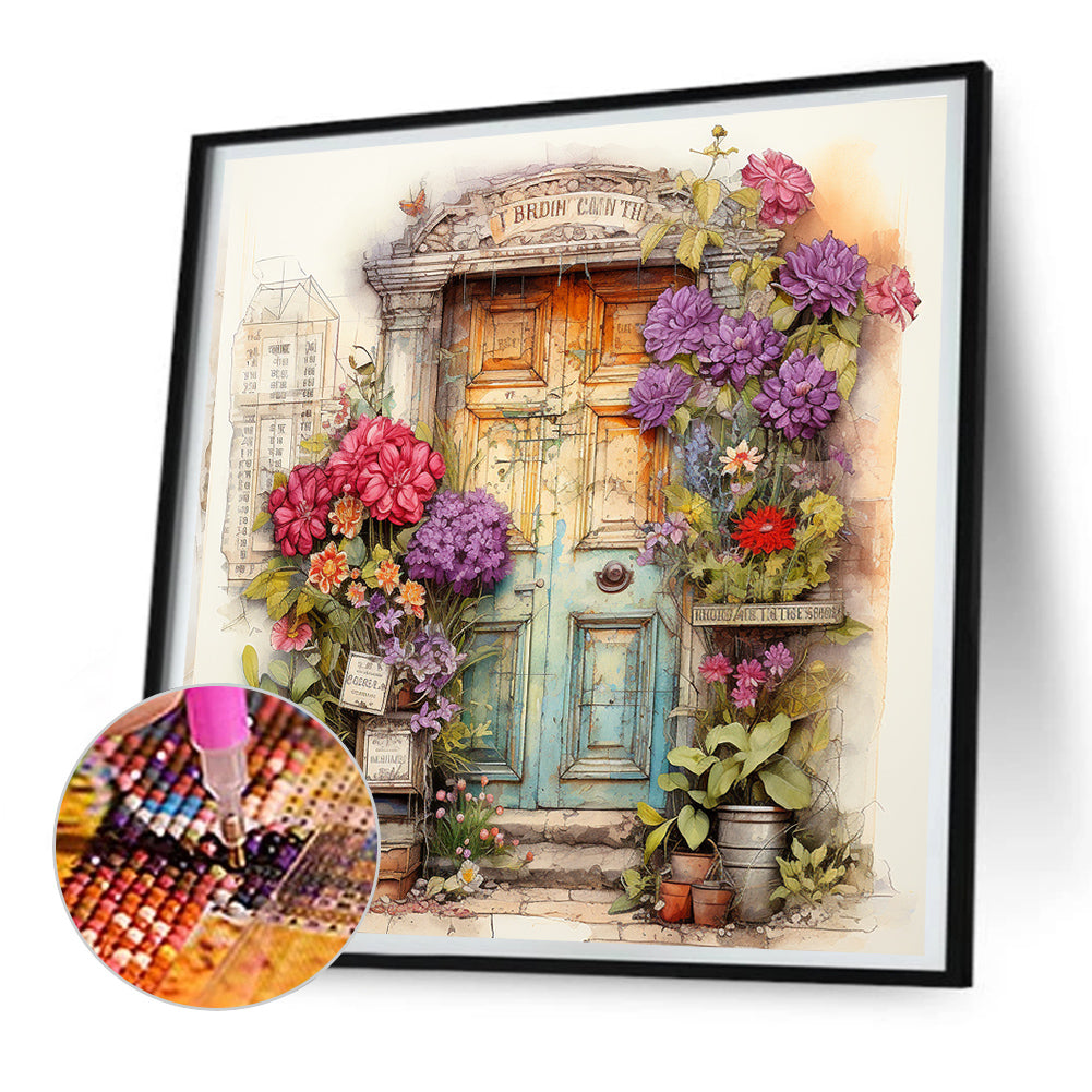 Nostalgic Garden Entrance - Full Round Drill Diamond Painting 30*30CM