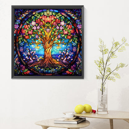 Tree Of Life Glass Painting - Full Round Drill Diamond Painting 30*30CM