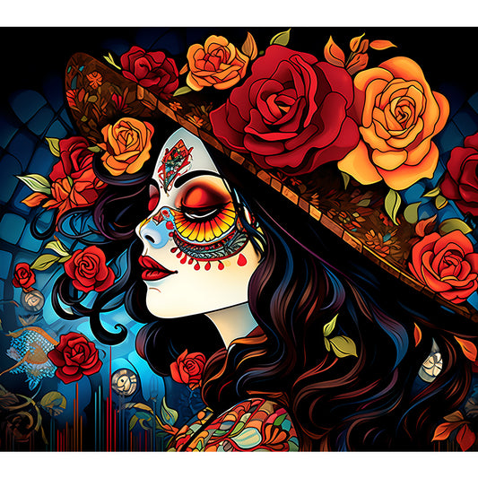 Day Of The Dead Girl - Full Round Drill Diamond Painting 35*30CM