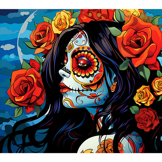 Day Of The Dead Girl - Full Round Drill Diamond Painting 35*30CM