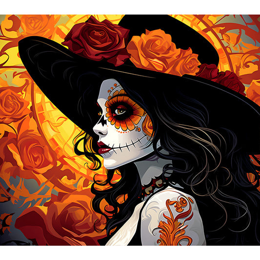 Day Of The Dead Girl - Full Round Drill Diamond Painting 35*30CM