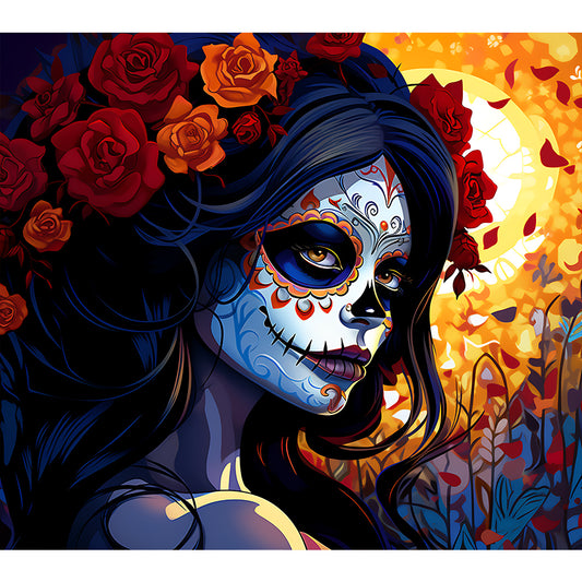 Day Of The Dead Girl - Full Round Drill Diamond Painting 35*30CM