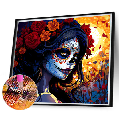 Day Of The Dead Girl - Full Round Drill Diamond Painting 35*30CM